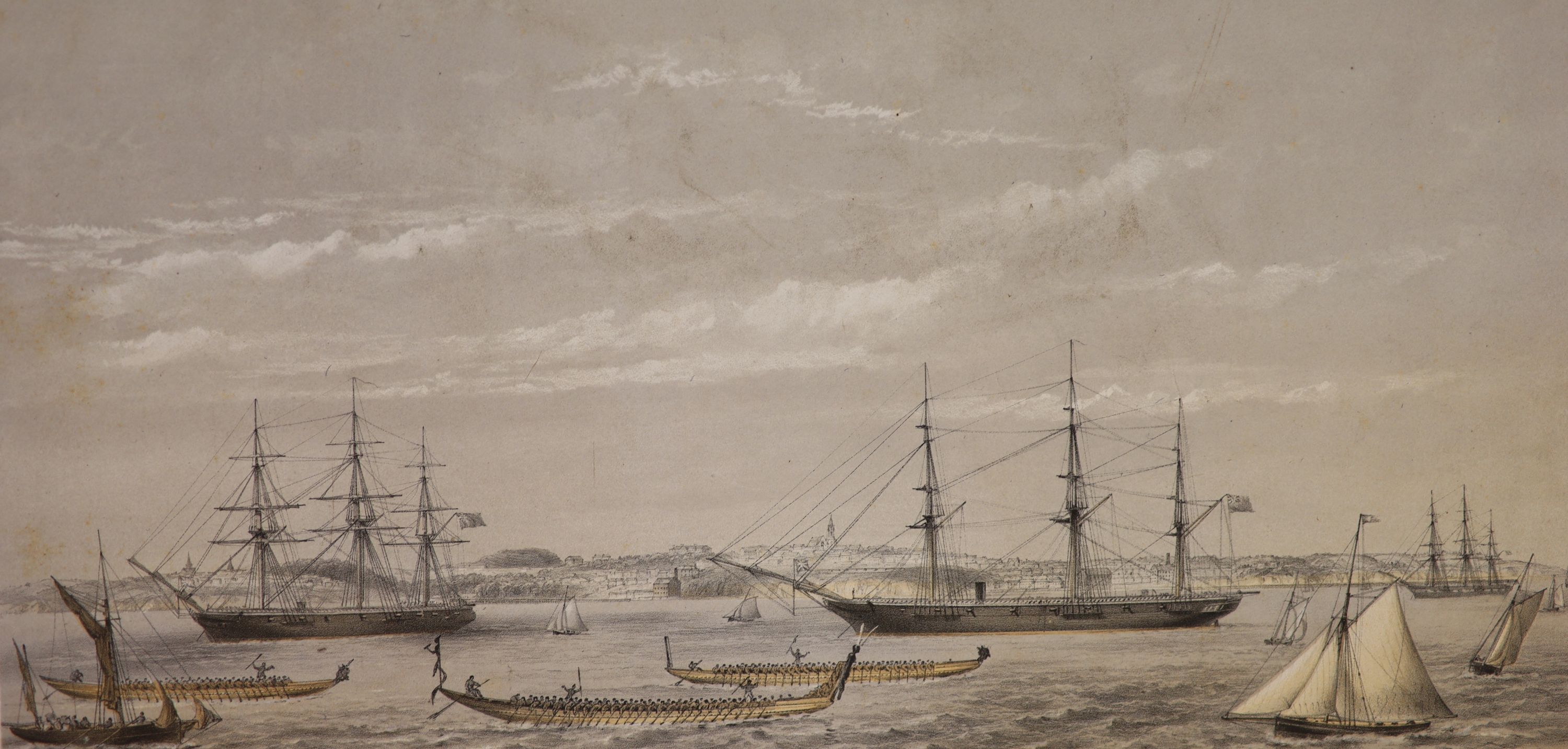 Major Frederick Rice Stack (d.1873), Views of the Province of Auckland, c.1862, Folio of 6 lithographs, 38 x 57 cm.